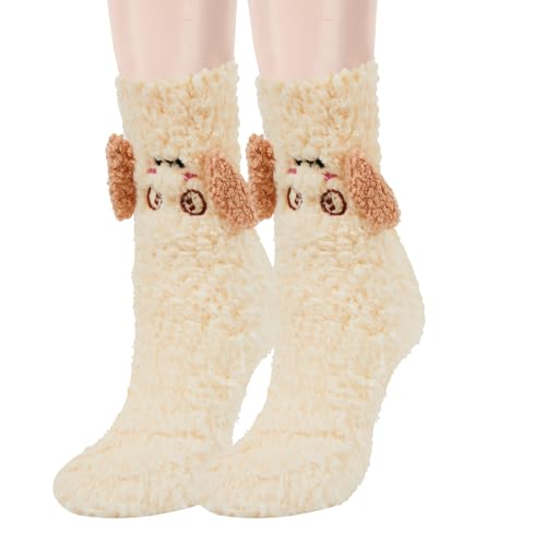 Image of Benefeet Sox Cute Fuzzy Socks for Women Girls - Fluffy Cozy Warm Winter Funny Animal Slipper Plush Sleeping Socks