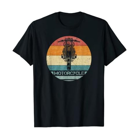 Vintage Retro Motorcycle Dirt Bike Silhouette Sunset Funny T-Shirt Cover
