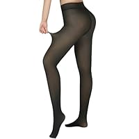 UniikStuff Women's Fleece Lined Tights,Thicken for warmth Opaque Tights T-Crotch Fake sheer Strong Tights For Winter