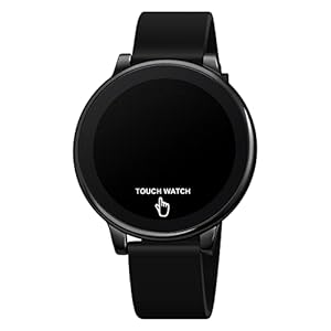 Sport Watch, Fashion Touch LED Digital Watch Outdoor 50M Waterproof Rubber Bands Wristwatch for Men Women Teens Students (Black-LED Touch)