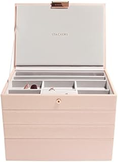 Stackers Blush Pink Classic Medium Jewellery Box, Set of 4