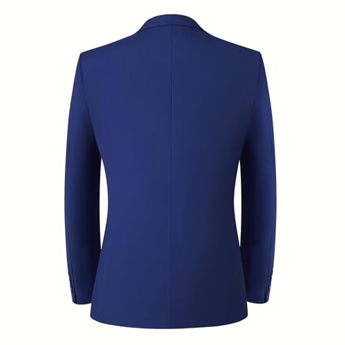 Mens 2 Piece Suit Slim Fit Double Breasted Solid Color Tuxedo Blazer Pants for Prom with Tie3