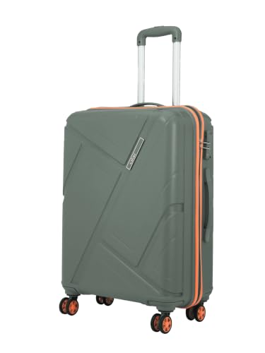 Image of Safari Benson Medium 8 Wheels 66cm Check-in Trolley Bag Hard Case Polypropylene 360 Degree Wheeling System Luggage, TSA Approved Lock, Trolley Bags for Travel, Suitcase for Travel, Sage Green