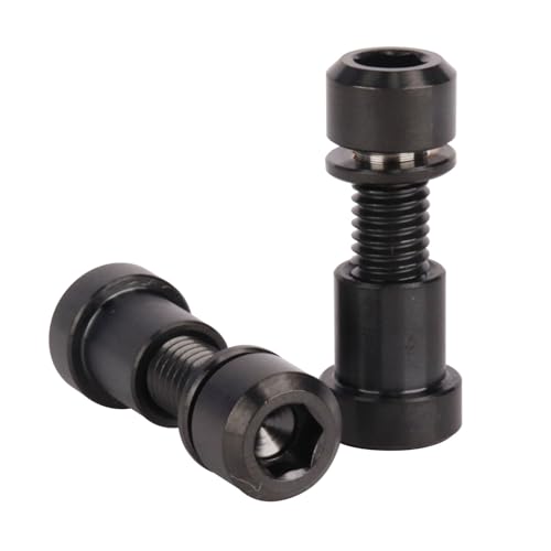 Image of Titanium Bolt M5x16 18 20mm with Washer Steerer Clamp Nut for Bicycle Stem Front Forking Lock Pack of 2 (Black, M5x16mm)
