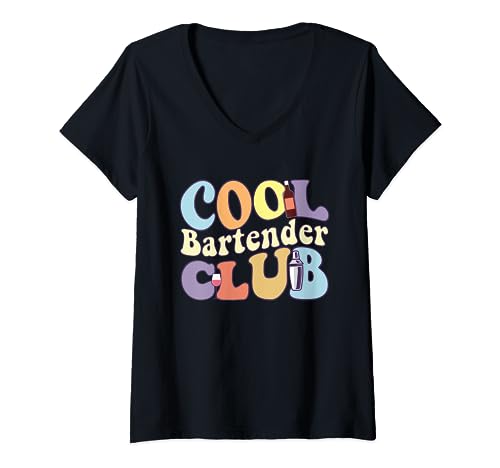 Cool Bartender Club, barista, barista, barista Maglietta con Collo a V