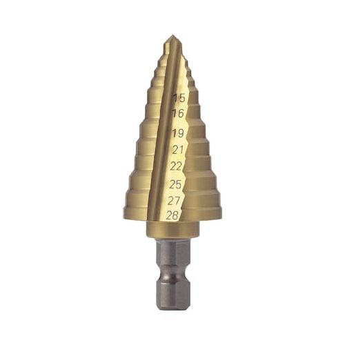 トラスコ中山(TRUSCO) 電気設備用ステップドリル 2枚刃 チタンコーティング 15~28mm NMS-28EG