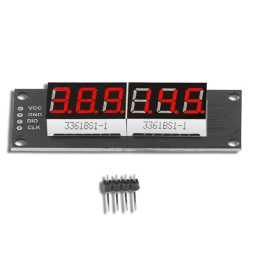 6 Digit Tube, LED Segment Display TM1637 Driver Digital Optoelectronic Module Drive Chip Tube Clock Display Tube Clock Display for Electronic Equipment Red 0.36in