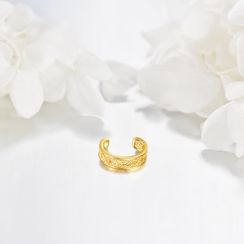 14K Gold Ear Cuff Earrings Non Piercing Cartilage Earring Hypoallergenic Jewelry Birthday Gifts for Women, One-piece4