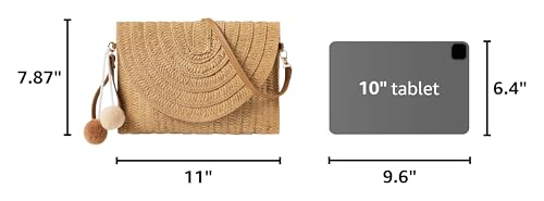 Image of LEVOTIER Woven Straw Crossbody Bags for Women - Handmade Casual Beach Purse