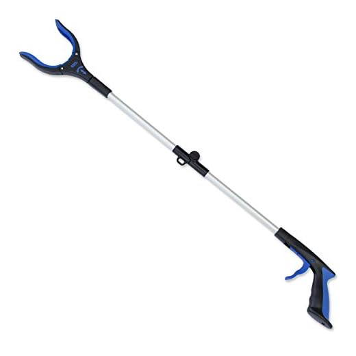 RMS 34 Inch Extra Long Reacher Grabber - Foldable Gripper and Reaching Tool with Rotating Jaw