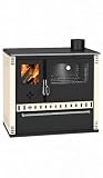 CasaNovae24 PRITY GTD FS S DR, cocina de leña 10,9 kW, horno de acero a la derecha, placa de cocción de acero, marfil, A+