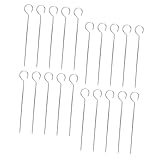 Angoily 20 piezas Brochetas Reutilizables Acero Inoxidable Palitos Barbacoa con Mango Anillo para Carne Verduras y Frutas para Barbacoas Familiares y Exteriores
