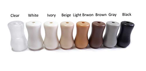 Image of Plastic Cord Tassel (Pull Cord /Cord Knobs /Drops Pull) for Blind /Shade- Clear, Grey, Brown, Black (5, Light Brown)