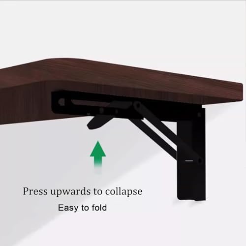 Wall Mounted Folding Desk Table | Space-Saving Laundry & Work Bench | 30x40cm Floating Bar & Dining Station | Stylish Brown Design for Home & Office