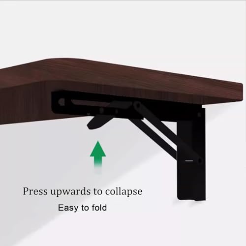 Bureau mural pliant élégant avec finition marron haut de gamme - 7