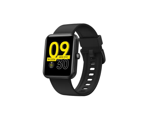 Image of GOQii Smart O2 Smart Watch with 1.4 inch HD Display, Smart Notification Waterproof & Blood Oxygen SpO2, Heart Rate, & Sleep Tracking with 3 Months Personal Coaching - Black