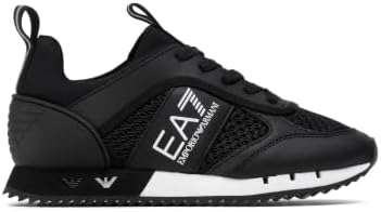 EA7 Men's Woven Trainers, Black/White, 11 UK