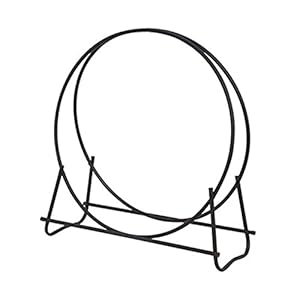 QiHaoHeji Open haard Log Rack Ronde Staal Brandhout Rekken Heavy Duty Houder Log Rack Hoop Log Hoop Heavy Duty Brandhout…