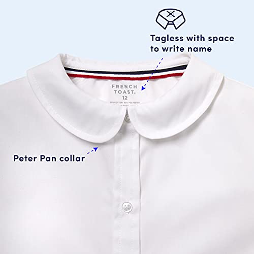 French Toast Big Girls' Long Sleeve Peter Pan Collar Blouse, White, 10 #TOP3