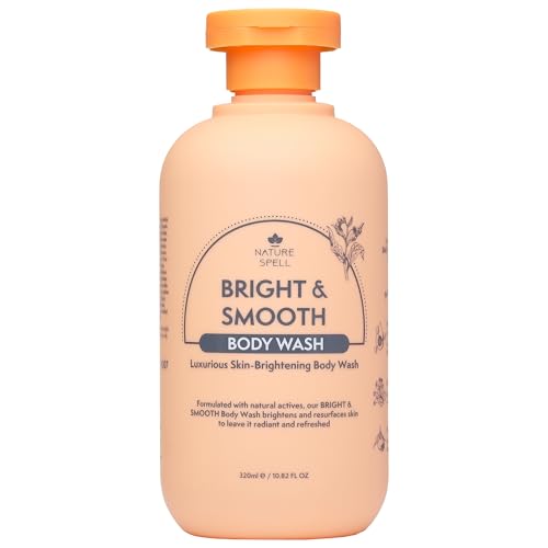Nature Spell Bright & Smooth Body Wash, Brightening and Resurfacing for All Skin Types, with Vitamin C, AHA Fruit, Allantoin, Vegan, 320ml