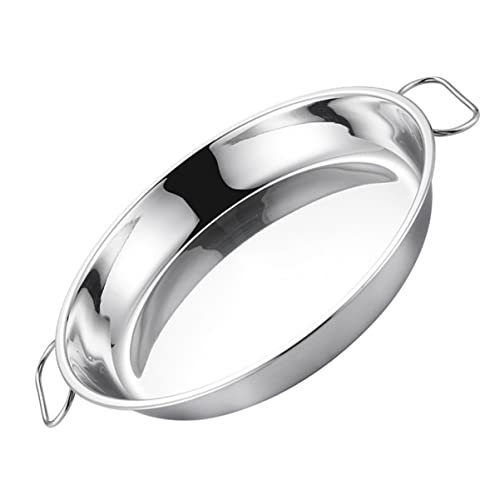 BEBEMOKO 1pieza Plato De Acero Inoxidable Para Servir Frutas y Pasteles Casa Con Asas Bandeja De Cocina Multifuncional