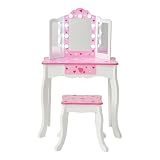 Teamson Kids - Sweethearts Print Gisele Medium Vanity - White/Pink