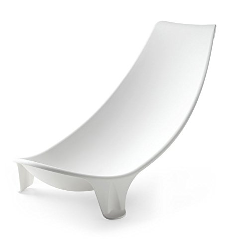 Image of Stokke Flexi Bath Portable Baby Bathtub Bundle with Heat-Sensitive Plug and Newborn Baby Bath Support, White Grey