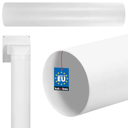 KOTARBAU® Lüftungsrohr 500 mm Rundkanal ⌀ 100 mm Rundrohr Weiß PVC Rundrohrsystem
