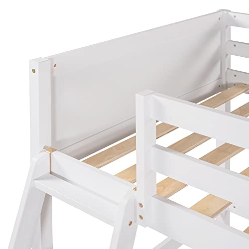 Softsea Twin High Loft Bed With Ladder, Wooden Loft Beds Twin Size For Kids Bedroom Furniture (White) #TOP6