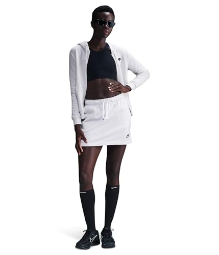 Nike Women's Sportswear Club Fleece Mid-Rise Skirt, Birch Heather/Black