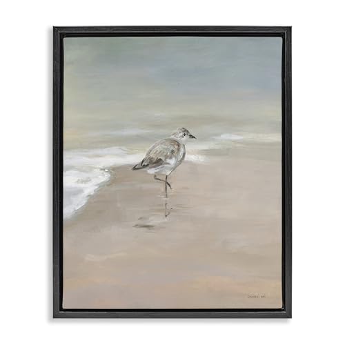 Sandpiper Nautical Shore Bird, 17 x 21 Inch Canvas in Floater Frame