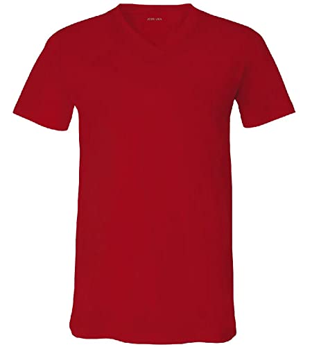 Joe's USA Men's Short Sleeve V-Neck Jersey T-Shirts in 37 Colors