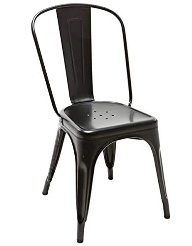 P P CHAIR Cafe Solid Metal Chair Kitchen Cafe Study Dining Home Stackable Chair with Back Rest Heavy Duty