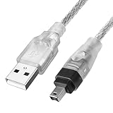 Funver Câble FireWire Vers USB Haute Performance, 400MBPS Adaptateur FireWire Compatible A...