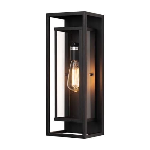 Image of mirrea 18 inch Modern Outdoor Porch Wall Light, Matte Black, 1 Pack