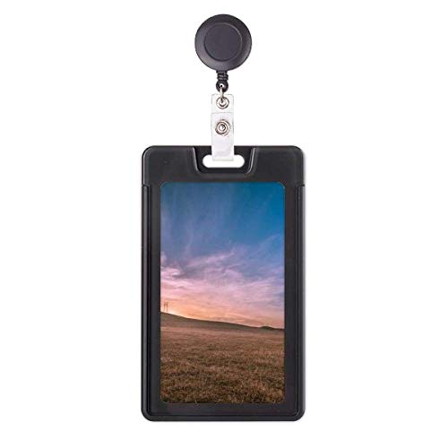 Étui rétractable pour badge Pink Grass Sky pour ne plus jamais perdre votre carte de travail