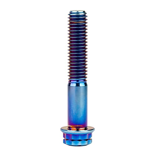 Image of Titanium Flange 12 Point Head M8 x15 20 25 30 35 40 45 50 55 60 65mm Screw Bolt Pack of 4 (M8x45mm, Burning Blue)