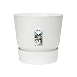 pflanztopf weiss hoch Lieferumfang: 1 x Pflanzgefäß Greenville Round, rund, 30cm Durchmesser, ca. 13l Volumen / Geeignet für Outdoor Pflanzen / Frostsicherer & unzerbrechlicher Topf inkl. Wasserspeicher / Recycelbar
