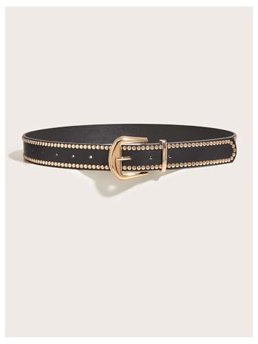 Verdusa Women's Studded PU Leather Belts Punk Waist Buckle Belt2