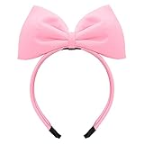 Halloween Bow Headband Big Bowknot Hair Hoops Huge Bow Headpiece Women Fluffy Bow Hair Bands Hairband Christmas Holiday Party Decoration Cosplay Costume Cute Handmade Hair Accessories 1 Pack Pink