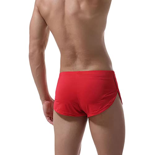 JEsilunmaMY Mens Breathable Side Split Athletic Shorts Solid Color Low Rise Sexy Underwear Large Split Sides Boxer Briefs3