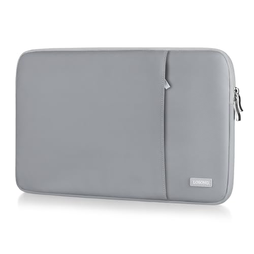Image of PU Leather Portable Monitor Case 15.6 Inch, Protective Carrying Sleeve for Most 15.6 in Monitors,Water Resistant Portable Computer Laptop Display Bag with Accessory Pocket,Size-15.3 inchx9.8 inch Gray