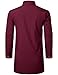 LucMatton Men's African Traditional Dashiki Luxury Metallic Gold Printed Mid Long Wedding Shirt Burgundy X-Large
