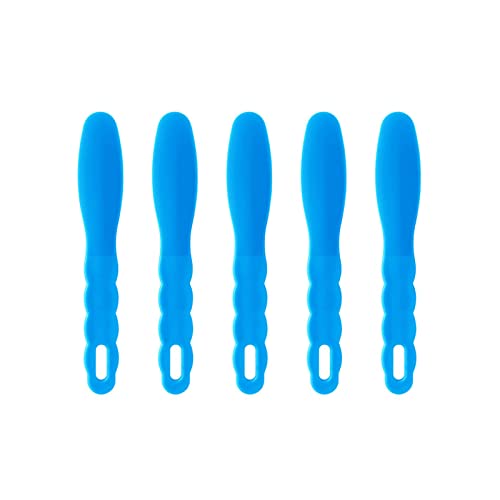 WADC Spatule Dentaire en Plastique Spatule de Mélange Orale Spatule de Mélange Dentaire Spatule de Mélange Cosmétique pour Matériaux Dentaires et Crèmes Cosmétiques 5 Pièces (Bleu) Cover