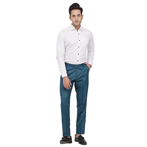 Image of KUNDAN Slim Fit Men Polyester Viscose Blend Trousers
