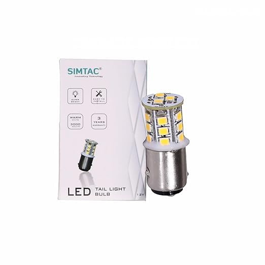 SIMTAC | 3 Year Warranty | 360° Reflecting | Tail Light Led Bulb | For Bike, Scooters & Cars, Silver
