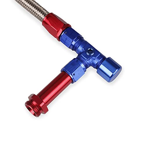 8AN Carburetor Dual Feed Fuel Line Kit For Holley 4150 Carburetor, RedBlue by BARTOO - Used condition - Image 4