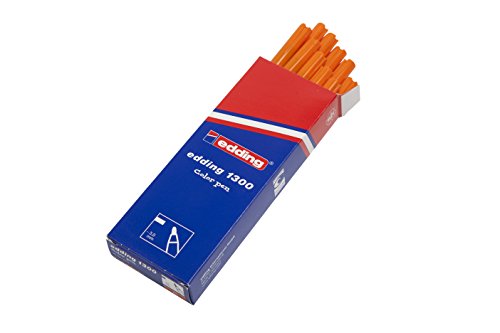 edding 1300 rotulador de color de trazo medio - naranja- x10 - punta redondeada 2 mm - rotulador para dibujar y escribir - rotulador para el colegio, mandalas, Bullet Journals