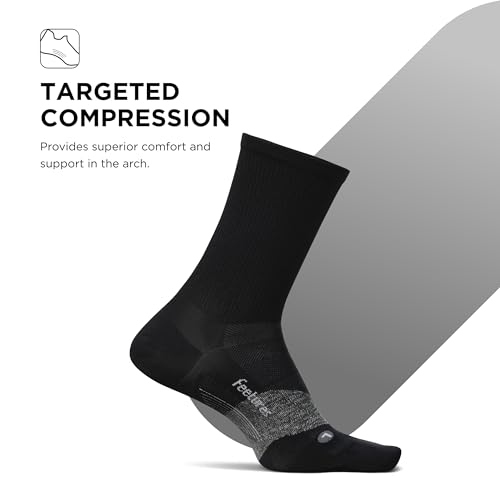 Image of Feetures Elite Ultra Light Cushion Mini Crew Sock - Sport Sock with Targeted Compression