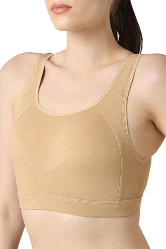 Image of Van Heusen Women's Cotton Sports Bra | Racerback | Medium Impact | Anti‑Bacterial Tech | Keeps you dry and Fresh | Sweat Absorbent | Ideal for Workout & Gym | Lightly padded | Slip -on Bra| Style 44004